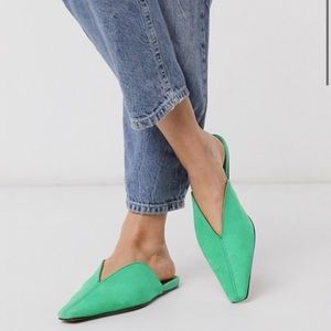 Brand new ASOS suede mule in green. Never worn.